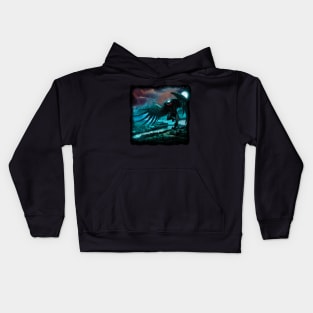 Mothman in flight Kids Hoodie